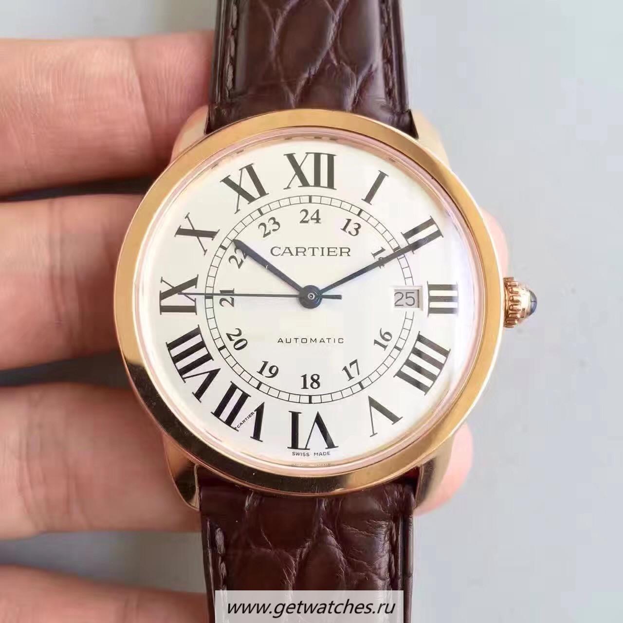 Best Price Ca*t1er Ronde Solo W6701009 42mm TWF Rose Gold White Dial 2892