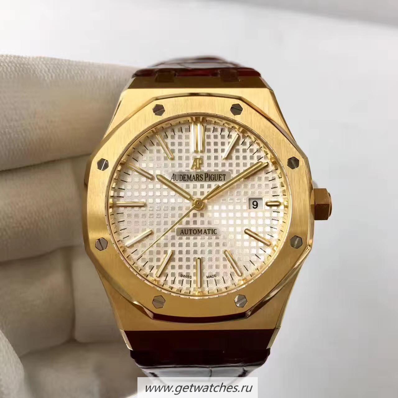 NEW Replica Audemars P1g*et Royal Oak 15400 JF Yellow Gold Silver Dial 3120