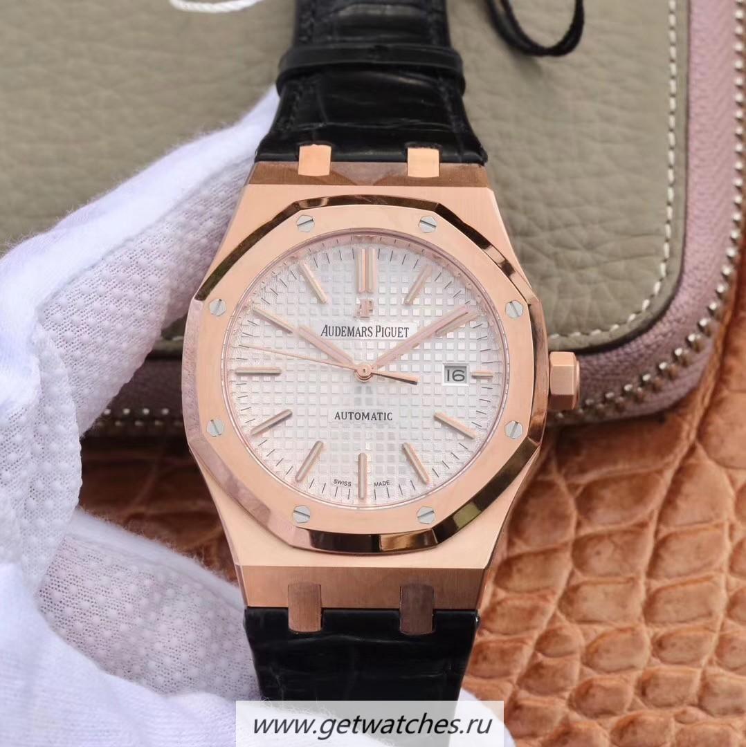 Shop Audemars P1g*et Royal Oak 15400 OMF Rose Gold Silver Dial 3120