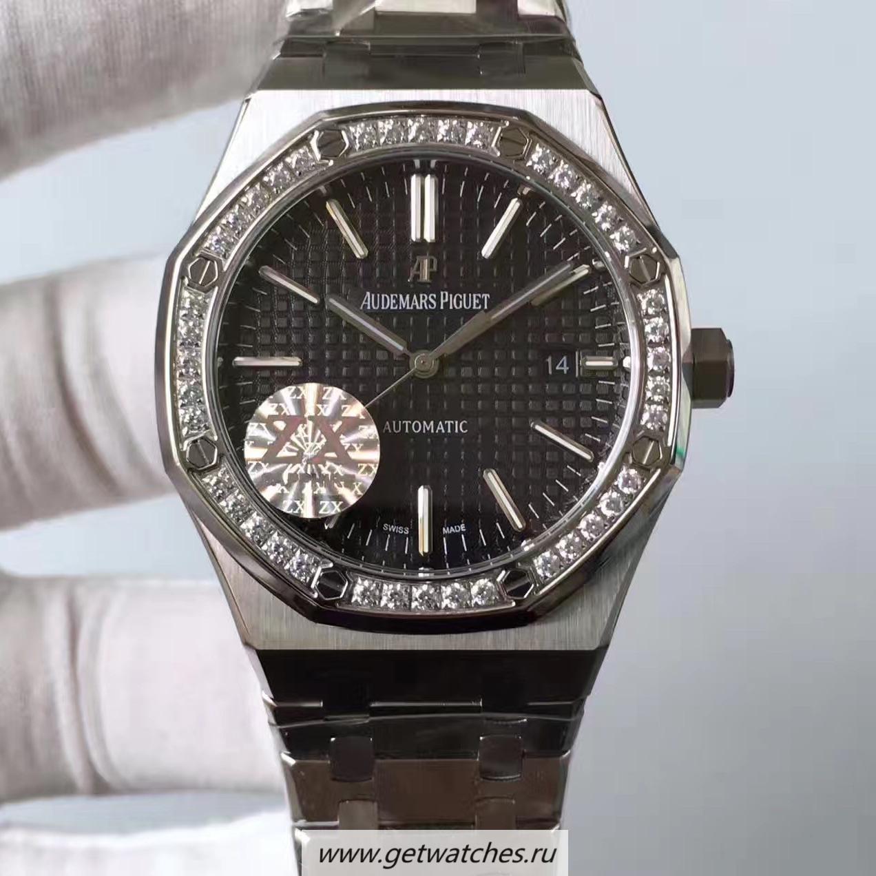 Shop Audemars P1g*et Royal Oak 15400 ZXF SS & D1am0nds Black Dial 3120