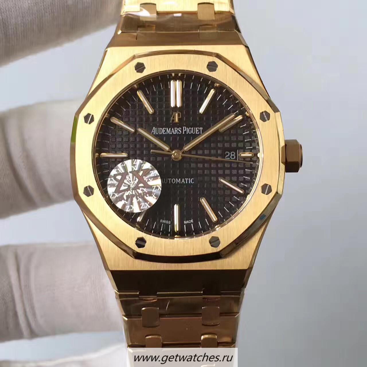 NEW Replica Audemars P1g*et Royal Oak 15400 ZXF Yellow Gold Black Dial 3120