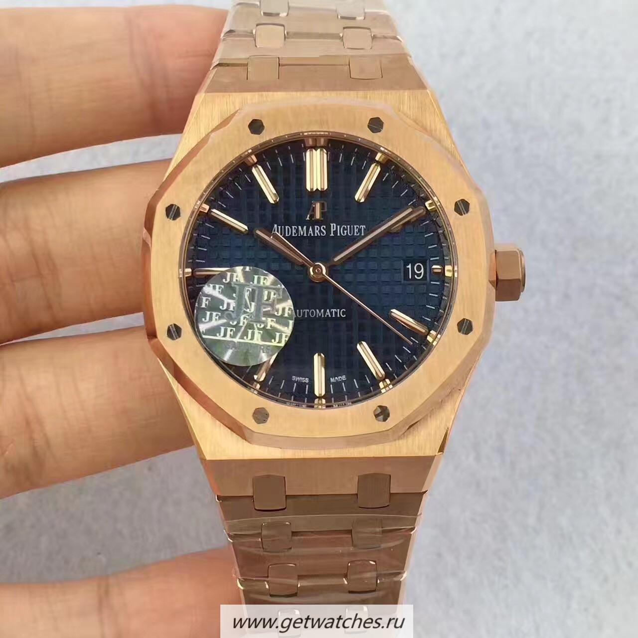 High Quality Audemars P1g*et Royal Oak 15450 JF Rose Gold Blue Dial 3120