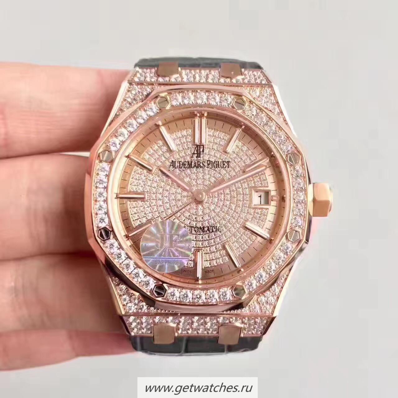 NEW Replica Audemars P1g*et Royal Oak 15450 JF Rose Gold & D1am0nds D1am0nd Dial 3120