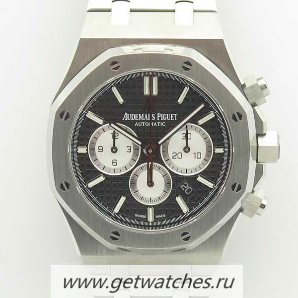 Perfect Replica Audemars Royal Oak Chrono 26331 OMF SS Black Dial 7750