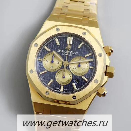 Replica Audemars P1g*et Royal Oak Chrono 26331 OMF Yellow Gold Blue Dial 7750
