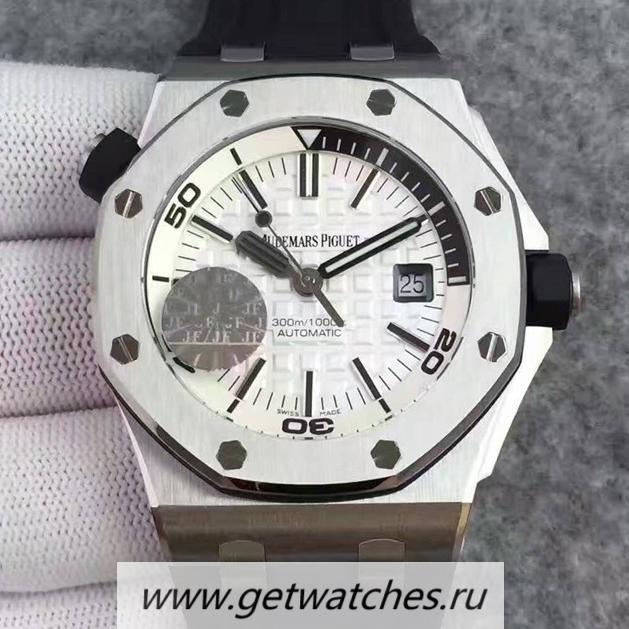 Copy Audemars P1g*et Royal Oak Offshore Diver 15710 SS White Dial 3120