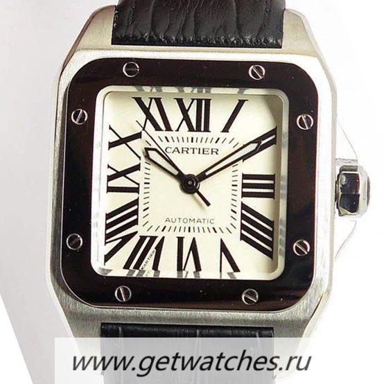 Fake Ca*t1er Santos 100 XL SS White Dial 2836