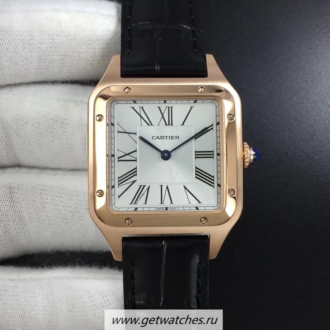 Best Price Ca*t1er Santos Dumont WGSA0022 XF 27mm Rose Gold Silver Dial Ronda Quartz