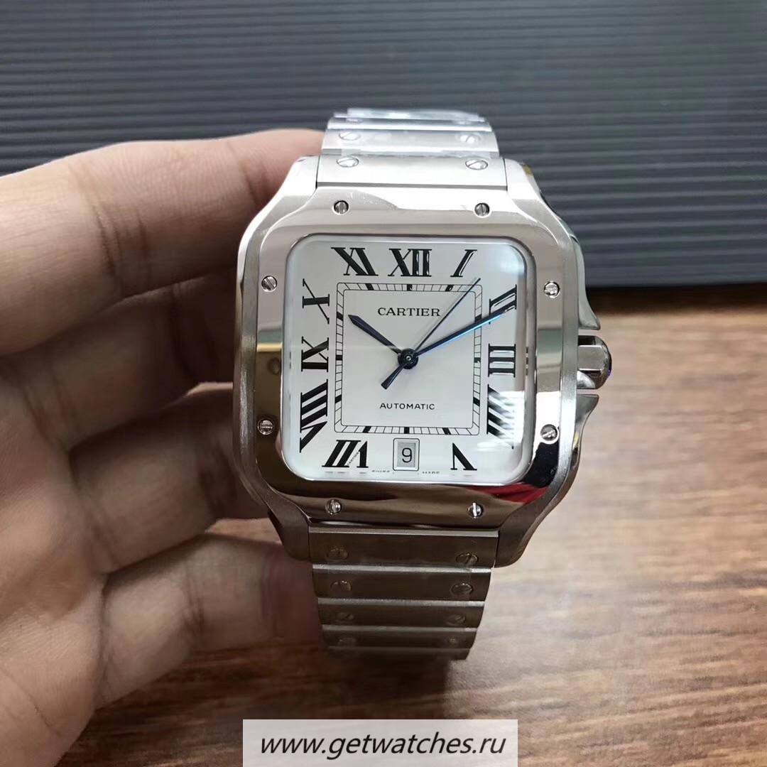 NEW Replica Ca*t1er Santos Large 2018 WSSA0009 KORF SS White Dial M9015