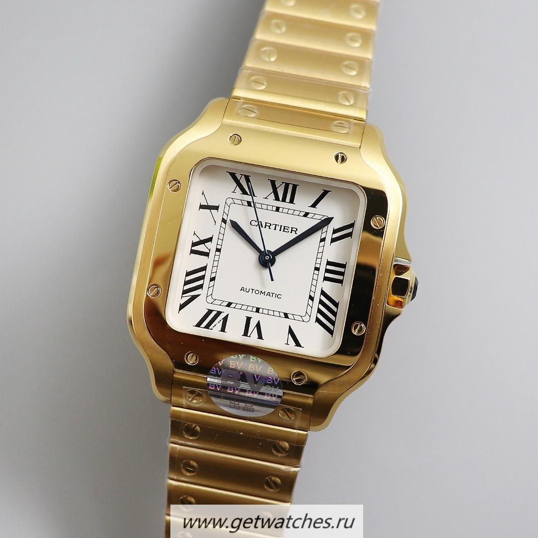 Copy Ca*t1er Santos WGSA0010 BVF V2 35mm Yellow Gold White Dial M9015
