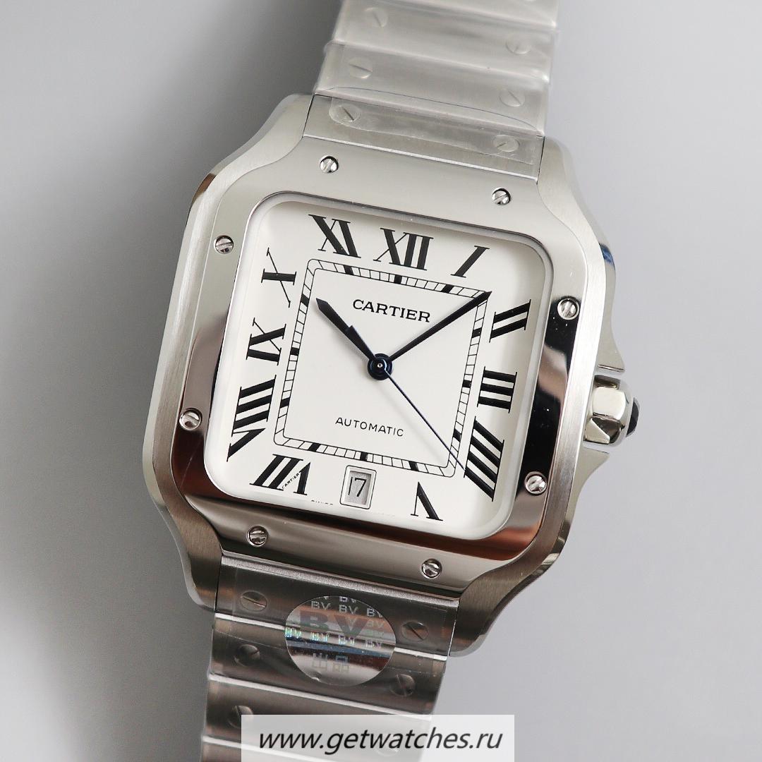 NEW Replica Ca*t1er Santos WSSA0009 BVF V2 40mm SS White Dial M9015