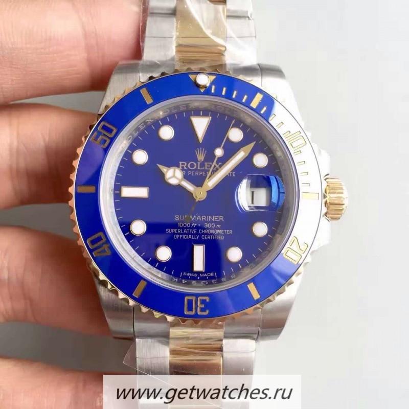 Replica R01ex Submariner Date 116613 LB 2018 Noob Factory V8 24K Yellow Gold Wrapped & SS Blue Dial 3135