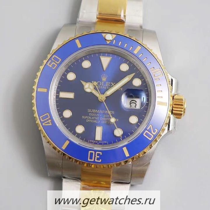 High Quality R01ex Submariner Date 116613 LB D1F 24K Yellow Gold Wrapped & SS 904L Blue Dial 2824