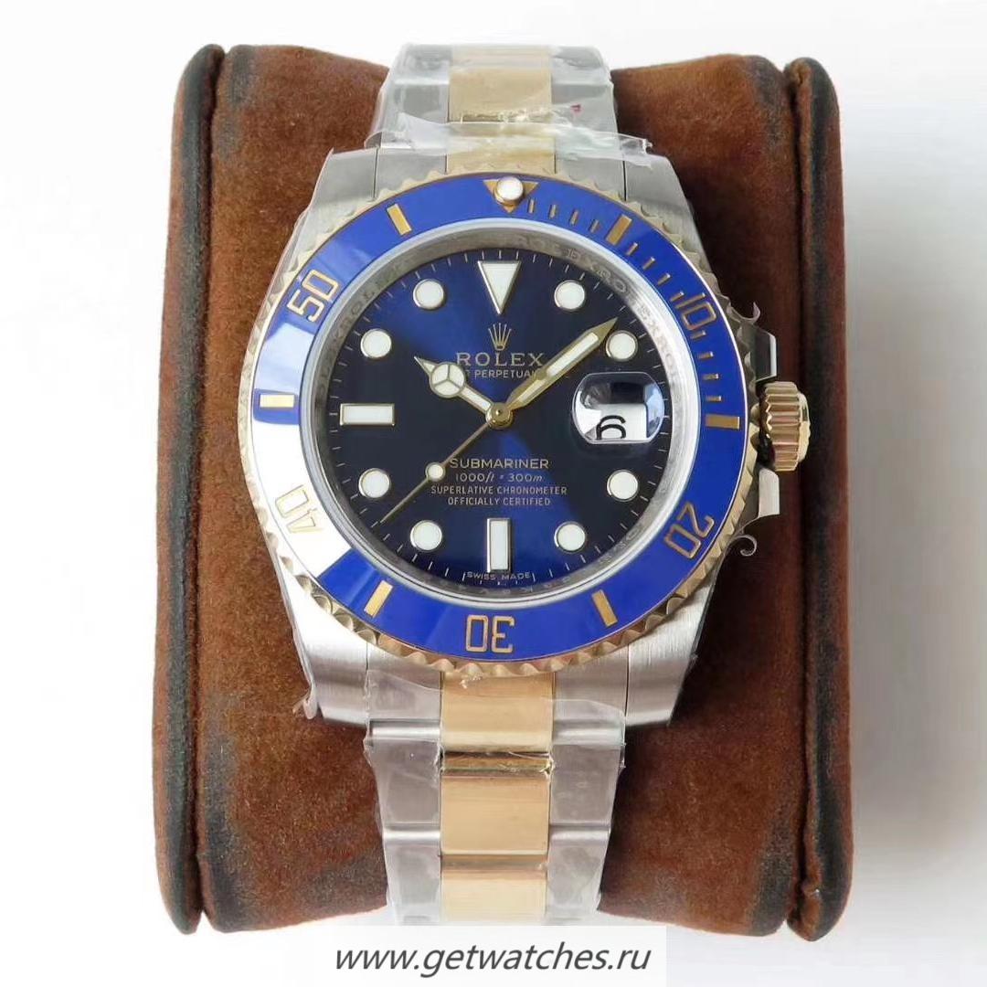 NEW Replica R01ex Submariner Date 116613 LB ROF 18K Yellow Gold Wrapped & SS Blue Dial 2836