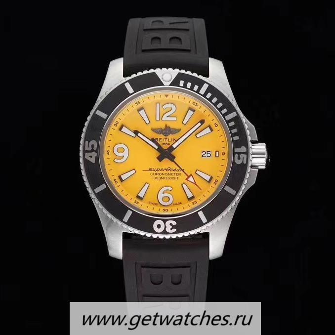 Copy Breitling S*perocean Automatic 44 TF SS Yellow Dial 2824