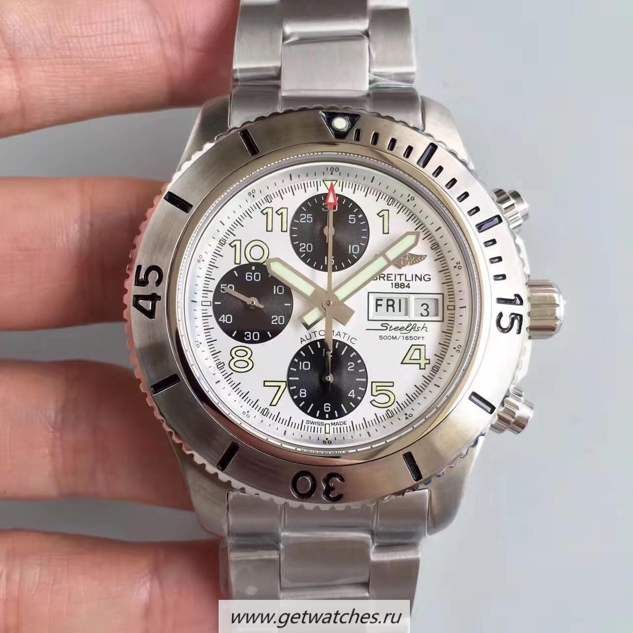 NEW Replica Breitling S*perocean Chrono Steelfish A13341C3.G782.162A GF SS White Dial 7750