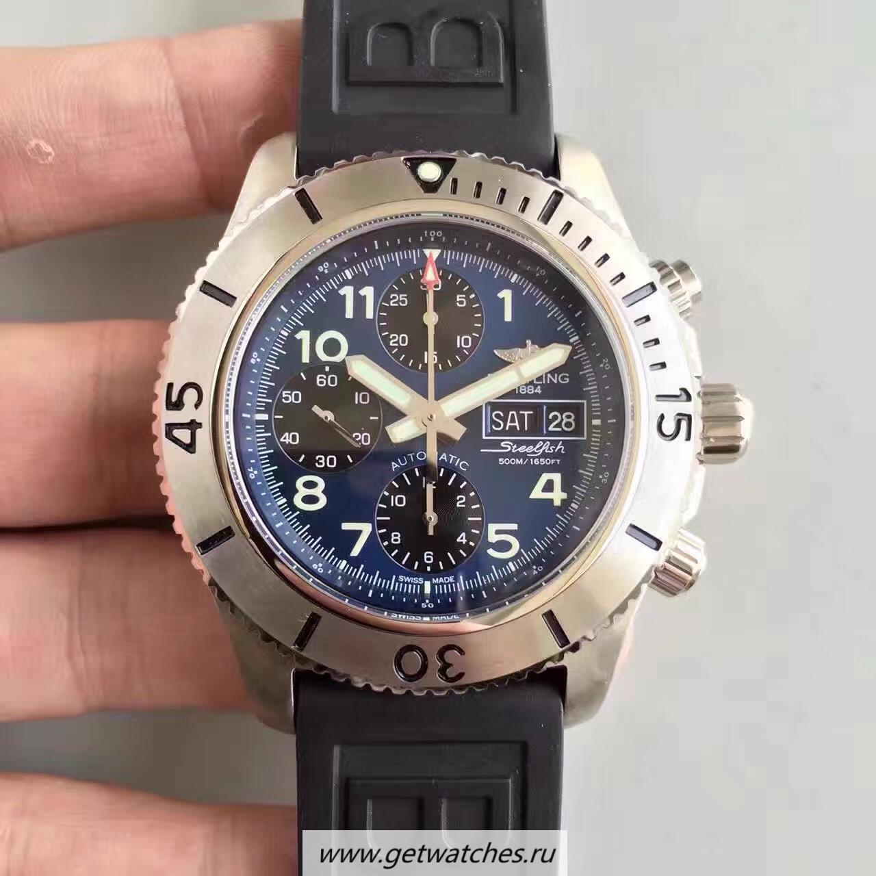 Best Price Breitling S*perocean Chrono Steelfish A13341C3/C893/200S/A20DSA.2 Noob Factory SS Blue Dial 7750
