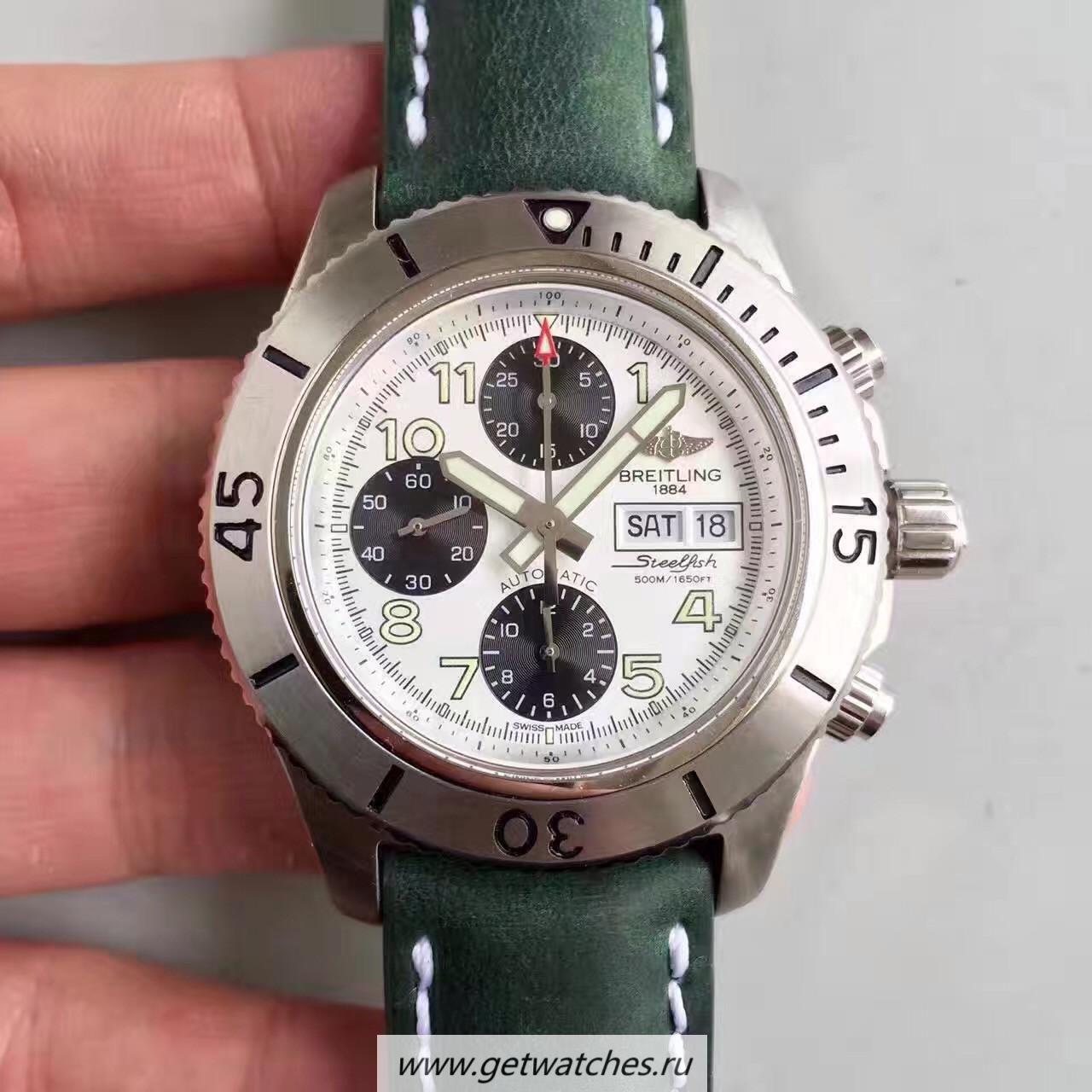 Perfect Replica Breitling S*perocean Chrono Steelfish A13341C3/G782/189X/A20BASA.1 Noob Factory SS White Dial 7750