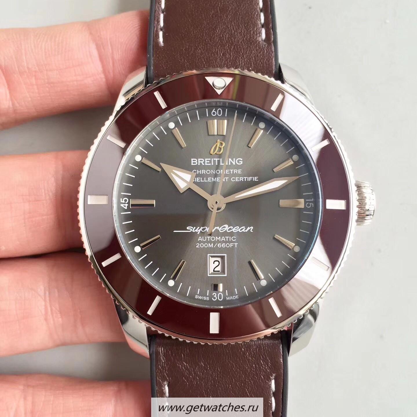Fake Breitling S*perocean Heritage II 42M AB201033/Q617/294S/A20D.2 GF SS Anthracite Dial 2824