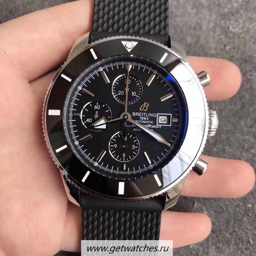 Shop Breitling S*perocean Heritage II Chrono 46 A1332024 Noob Factory SS Black Dial 7750