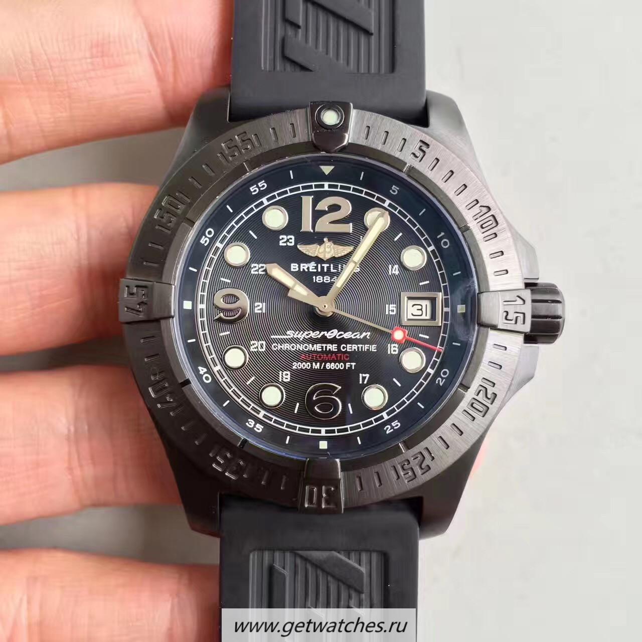 Replica Breitling S*perocean Steelfish A17390 Noob Factory PVD Black Dial 2836