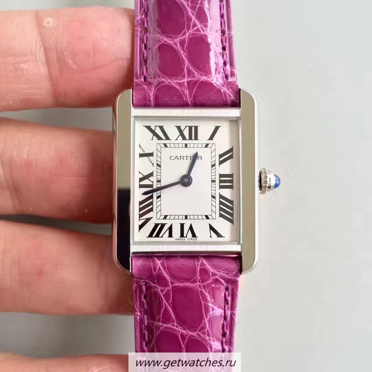 Shop Ca*t1er Tank Solo Ladies W5200005 24mm x 31mm TWF SS White Dial Quartz