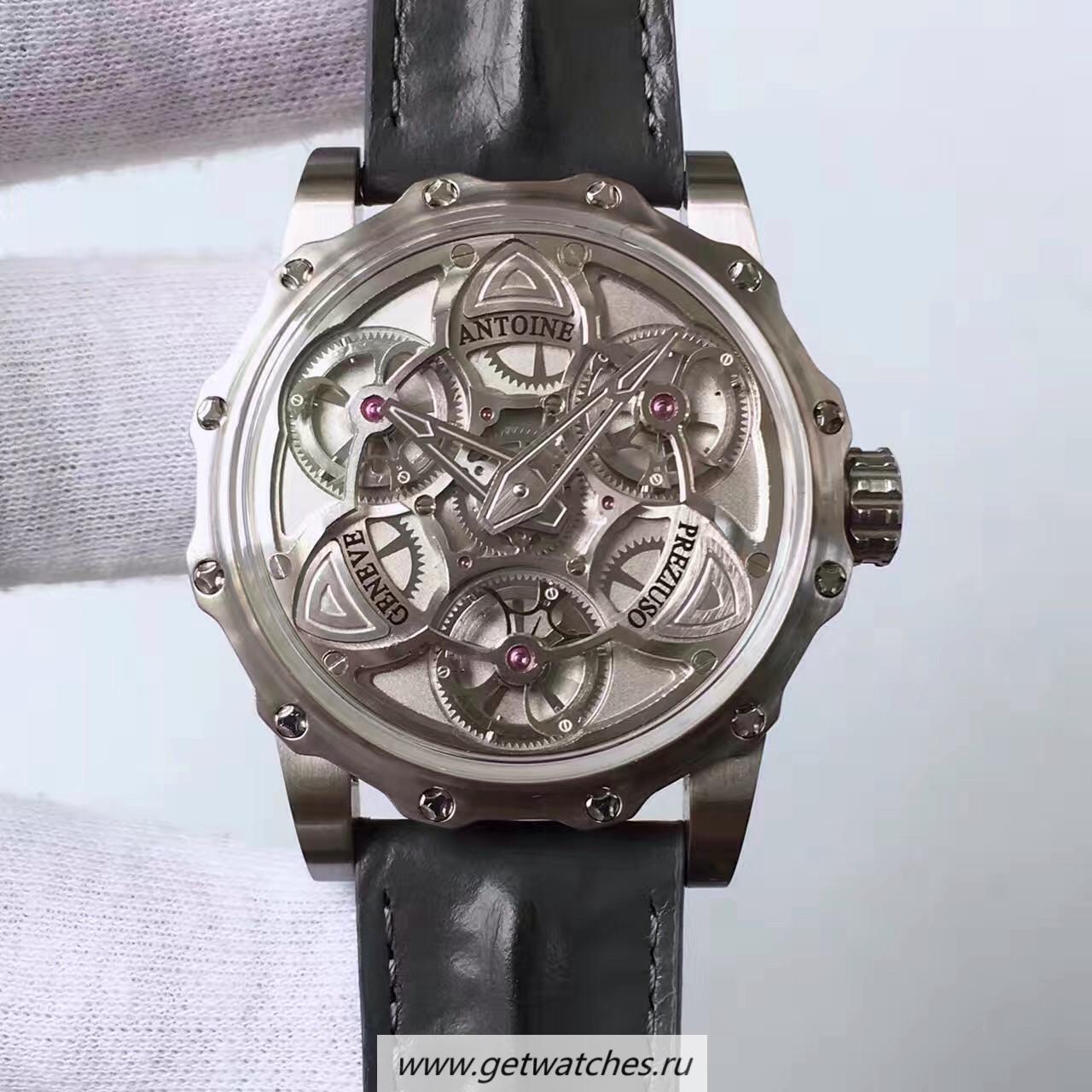 Perfect Replica Antoine Preziuso Tourbillon of Tourbillons SS Silver Dial AFP-TTR-3X