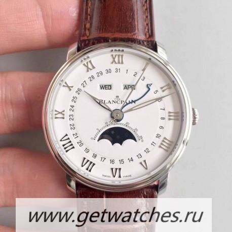 High Quality Blancpain Villeret 6654A-1127-55B OMF V2 SS White Dial 6654