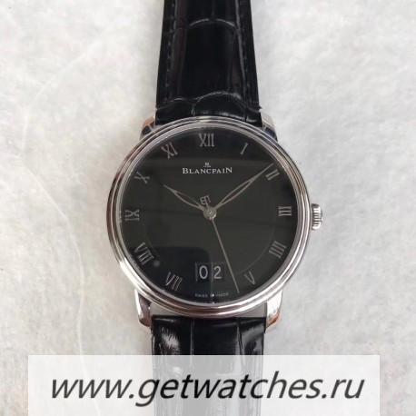 Copy Blancpain Villeret Grande Date 6669-1127-55B HGF V2 SS Black Dial 6950