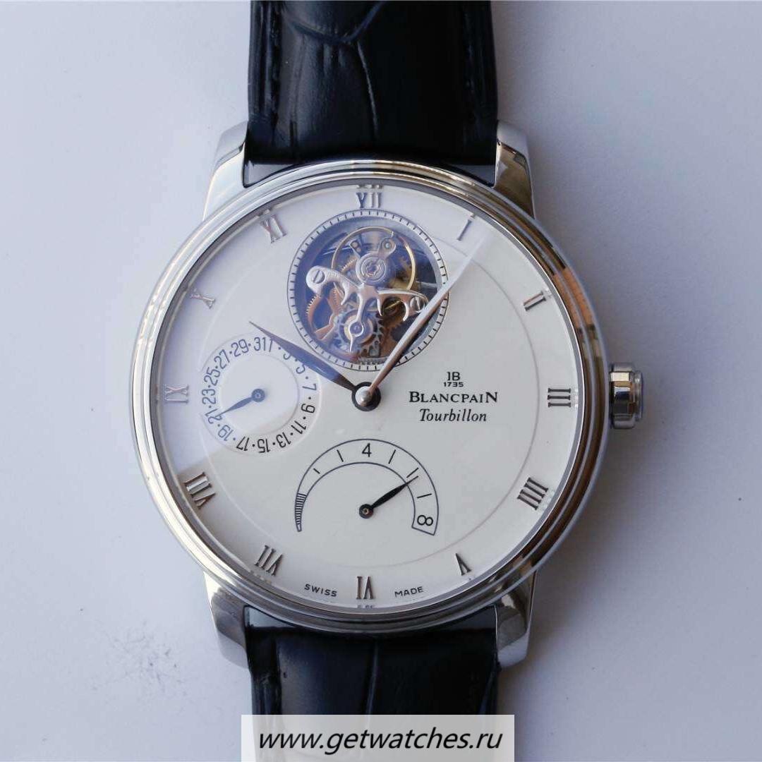 Copy Blancpain Villeret Tourbillon 8 Days 6025-1542-55B JBF SS White Dial Tourbillon