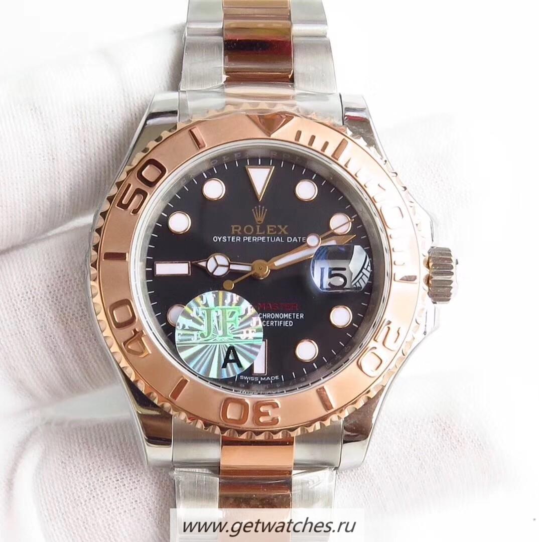 Replica R01ex Yacht-Master 40 116621 JF SS & Rose Gold Black Dial 3135