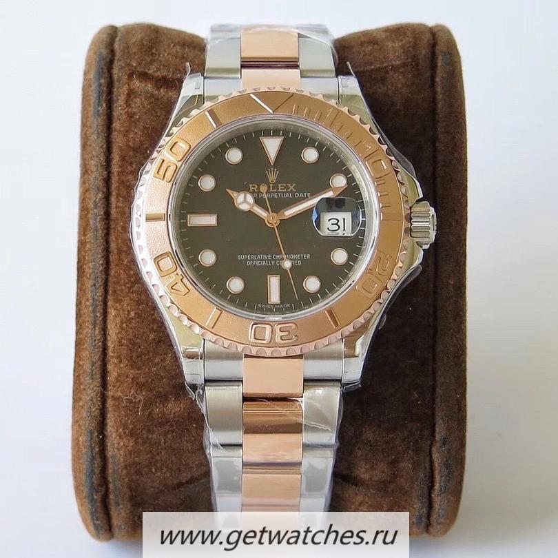 Copy R01ex Yacht-Master 40 116621 VRF SS & Rose Gold Black Dial 2836