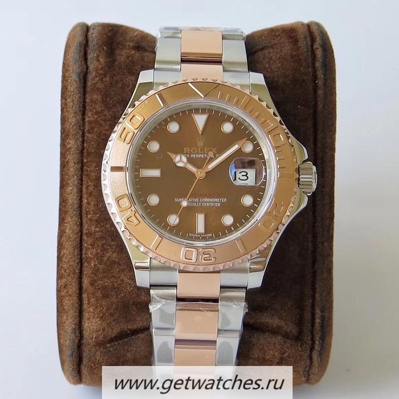 Fake R01ex Yacht-Master 40 116621 VRF SS & Rose Gold Chocolate Dial 2836