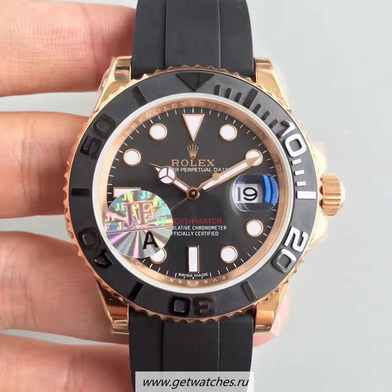 Copy R01ex Yacht-Master 40 116655 2018 JF Rose Gold Black Dial 3135