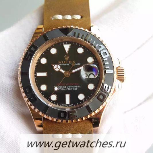Fake R01ex Yacht-Master 40 116655 BPF Rose Gold Black Dial 2836